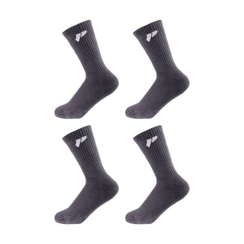 4PK Lifesopeche Grey LSP Crew Jacquard Everyday Socks W/ White Logo One Size