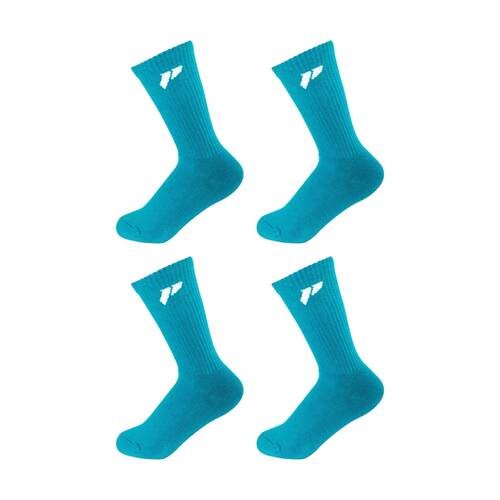 4PK Lifesopeche Teal LSP Crew Jacquard Everyday Socks W/ White Logo One Size