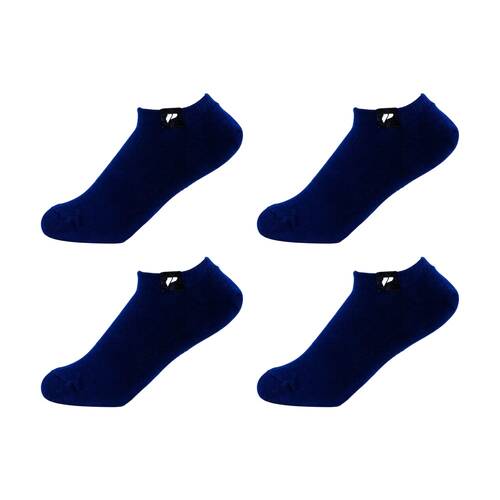 4PK Lifesopeche Ribbed Hidden No-Show LSP Label Socks Navy One Size