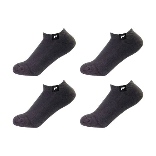 4PK Lifesopeche Ribbed Hidden No-Show LSP Label Socks Grey One Size