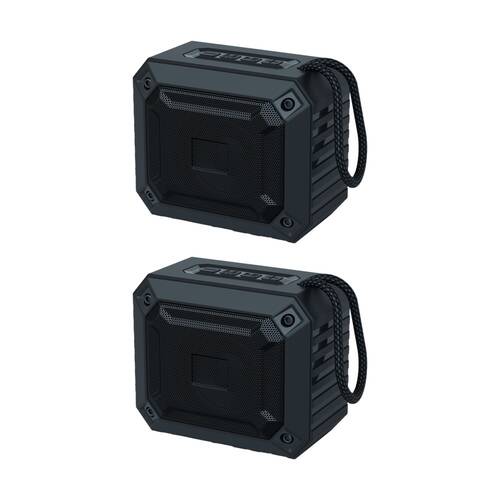 2PK Laser Portable Square Wireless Lightweight Mini Bluetooth Speaker Black