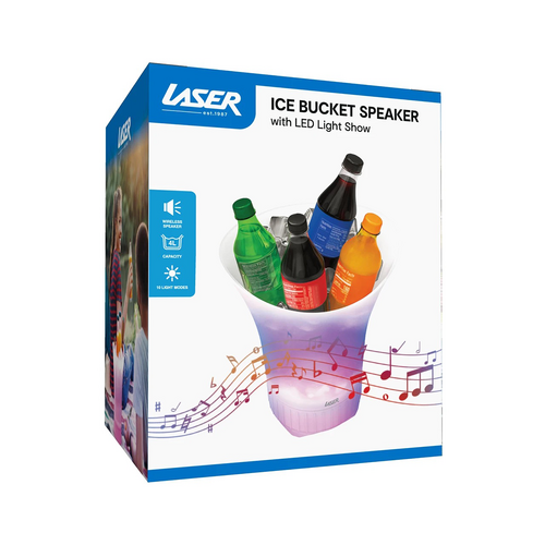 Laser 4L Ice Bucket Bluetooth LED Light Show Portable Speaker Colour Changing