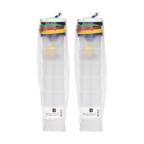 2x 6pc Educational Colours Premium Safety Paint Pot Set with Stopper Kids Art