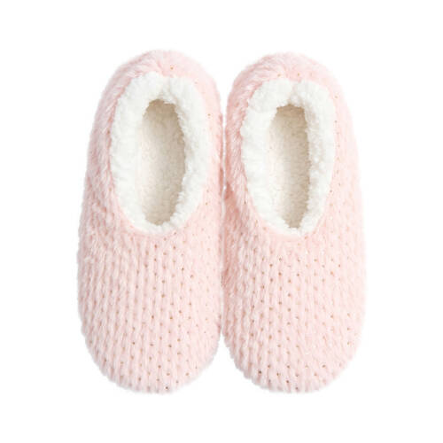 SnuggUps Women's Plush?Polka Dot Slipper Metallic Pink XLarge Size EU43-45