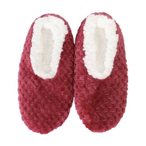 SnuggUps Women's Soft Scalloped Petal Slipper Shoes Burgundy