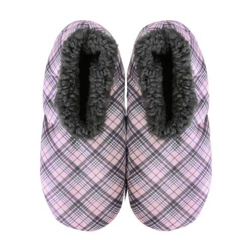 SnuggUps Women's Print Velvet Plush Slipper Shoes Pastel Plaid