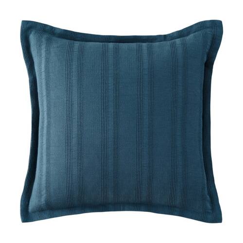 Bianca Ashcombe Square Blue Cotton Waffle Decor Cushion 43x43cm