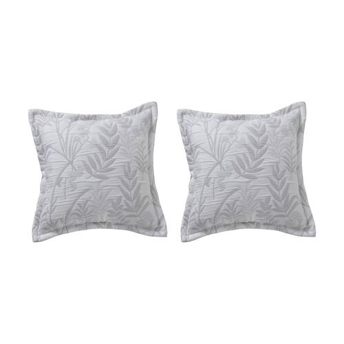 2PK Bianca Ember Botanic Square Grey Polyester/Cotton Decor Cushion 43x43cm