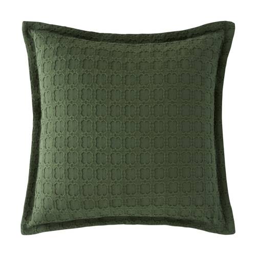 Bianca Mossbury Olive Green Square Textured Cotton Decor Cushion 43x43cm