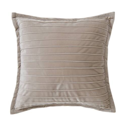 Bianca Saphira Square Beige/Brown Latte Velvet Decor Cushion 43x43cm