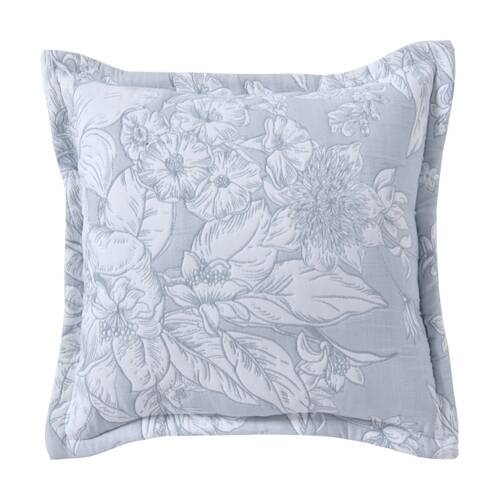 Bianca Whispering Lily Square Powder Blue Provincial Decor Cushion 43x43cm