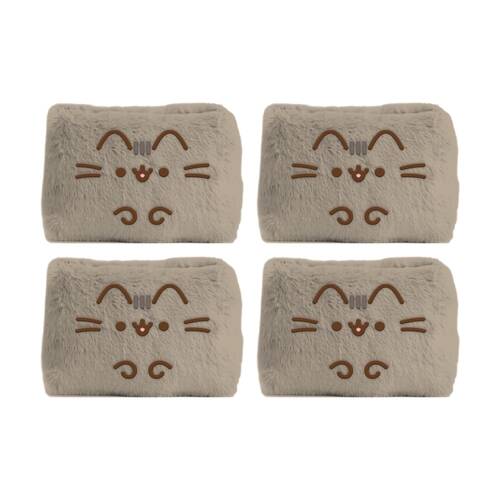 4PK Pusheen Playful Plush Zippered Stationary Pencil Case Rectangle Grey