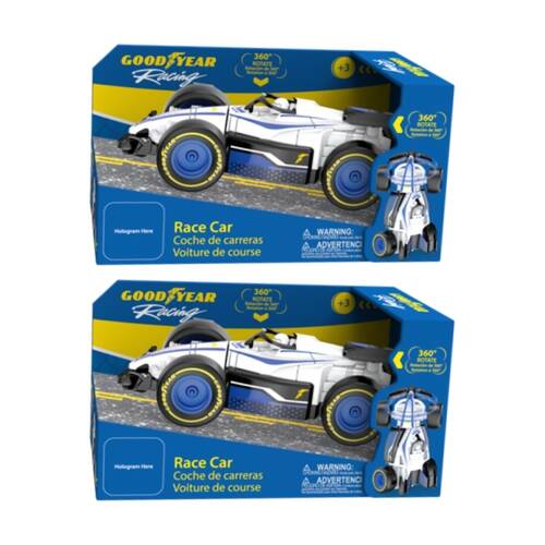 2PK Goodyear 360 Degree Movement Race Car Vehicle Kids Toy 3y+ Exciting Design