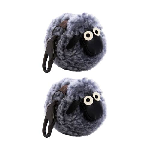 2PK Huxford Grove The Kingston Shorn Wool Sheep Keyring Bag Tag 12x8cm Graffiti