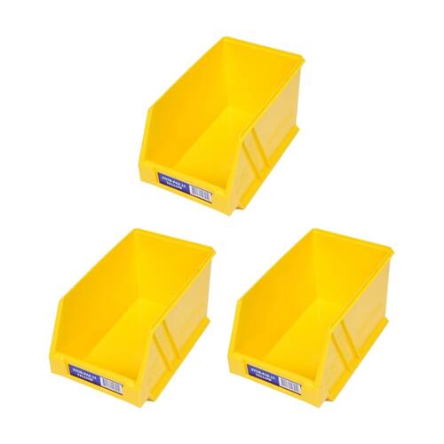 3PK Fischer Plastic Regular Storage Drawer Yellow Stor-Pak Containers Container