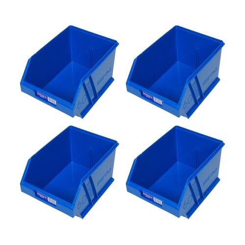 4PK Fischer Plastic Medium Parts Drawer Blue Stor-Pak Storage Container