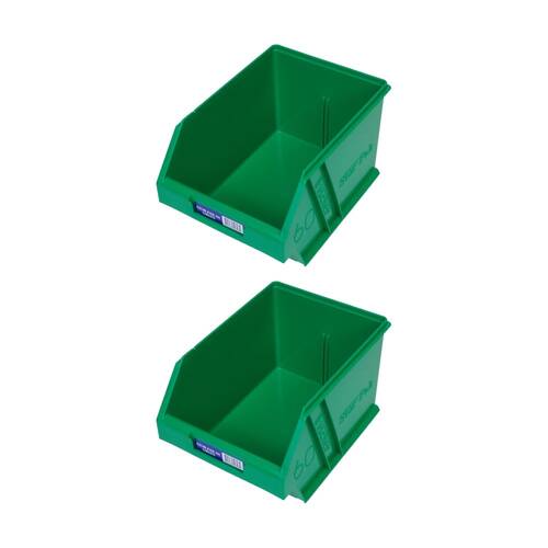 2PK Fischer Plastic Medium Storage Drawer Green Stor-Pak Container Bin