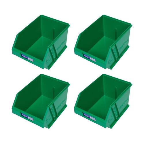 4PK Fischer Plastic Medium Storage Drawer Green Stor-Pak Container Bin