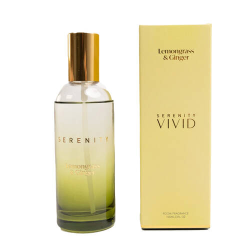 Serenity Lemongrass Ginger 100ml Room Spray Invigorating Scent