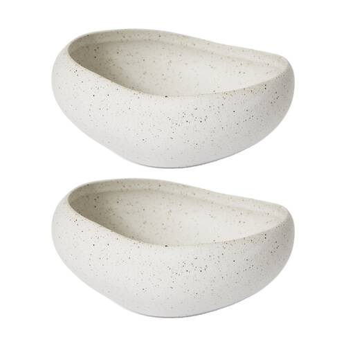 2PK E Style Ceramic Matias Bowl Sandy White Serveware Tableware 15x14x7cm