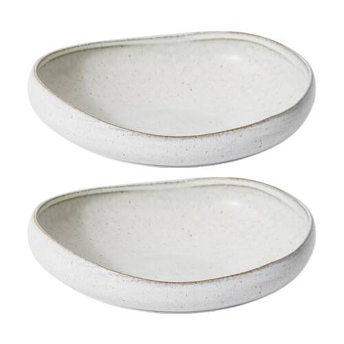 2PK E Style Ceramic Talula Bowl Serveware Tableware Beige 21x21x6cm