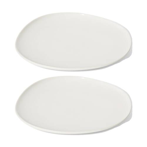 2PK E Style Nakano Plate II Ceramic Stylish Serveware Tableware White 27x26x3cm