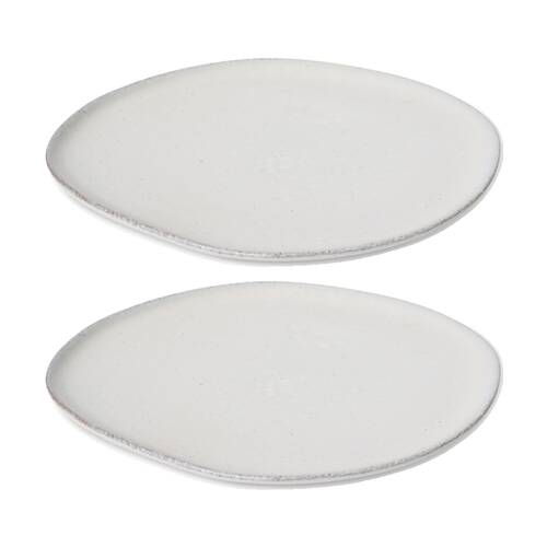 2PK E Style Talula Plate Ceramic Serveware Tableware Beige 34x33x4cm