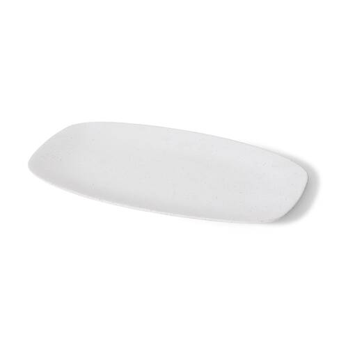 E Style Matias Tray Ceramic Contemporary Serveware Sandy White 42x24x2cm