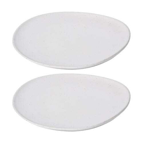 2PK E Style Matias Plate Ceramic Contemporary Serveware Sandy White 34x33x4cm
