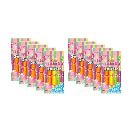 10x 8pc Swizzels Fizzer 2-In-1 Ice Pops Icy Pole Popsicle Multiflavoured