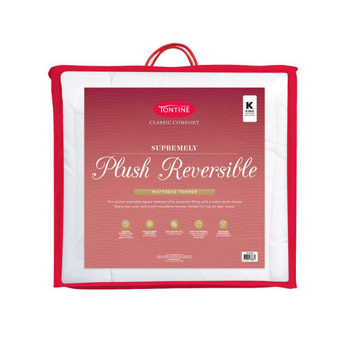 Tontine Classic Comfort Plush Reversible Mattress Topper King Sherpa Fleece