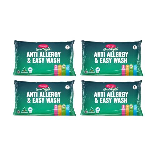 4x 2pc Tontine Good Night Anti Allergy & Easy Wash Pillows Firm Profile