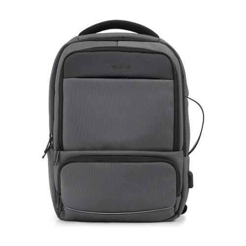 Tesla Apolo Backpack With External USB Charging Port Charcoal 43x30x16cm