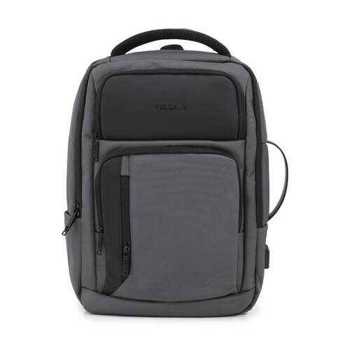 Tesla Orion Backpack With External USB Charging Port Charcoal 43x30x16cm