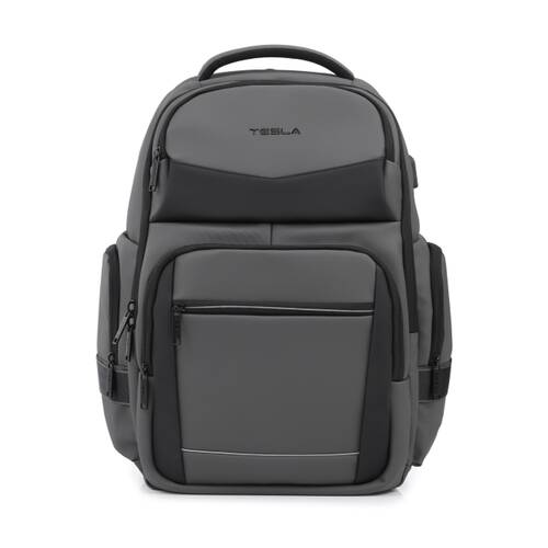 Tesla Aries Backpack W/ USB Charging Port Laptop Compartment Charcoal 46x33x19cm