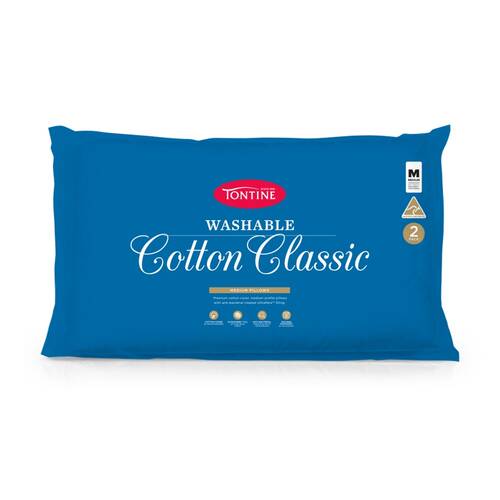 2pc Tontine Washable Cotton Classic Bedding Pillows Set Medium Firm