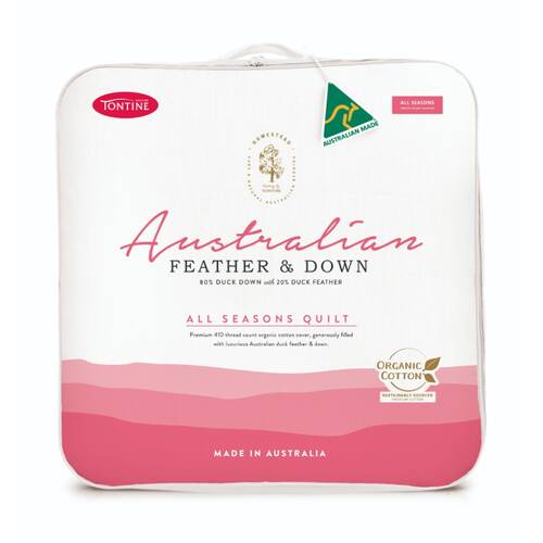 Tontine Homestead 80/20 Australian Feather And Down Quilt All Seasons Queen