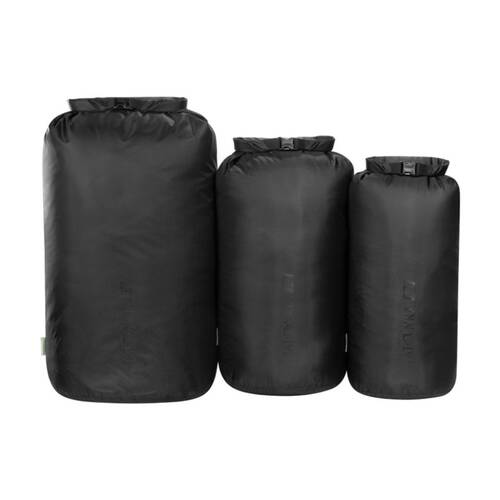 3pc Tatonka Lightweight Waterproof Outdoor Dry Sack Set III Black 10L/18L/30L