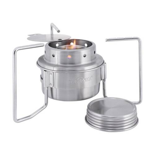 3pc Tatonka Compact Spirit Stove Burner Set W/ Flame Adjuster & Four-Part Stand