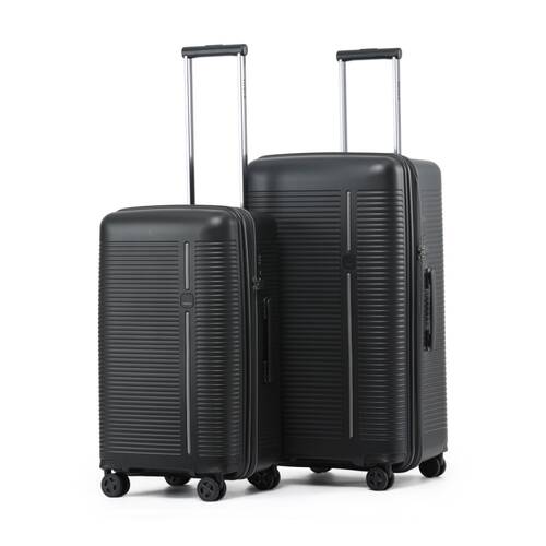 2pc Tosca Imperial Luggage Suitcase Set 65cm & 78cm Black Grey W/ TSA Lock