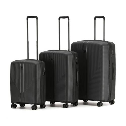 3pc Tosca F-Lite Suitcase Set Hard Shell?Lightweight Travel Luggage Black