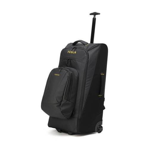 Tosca Delta Trolley Backpack Rolling Luggage Travel Bag Black/Yellow 75cm