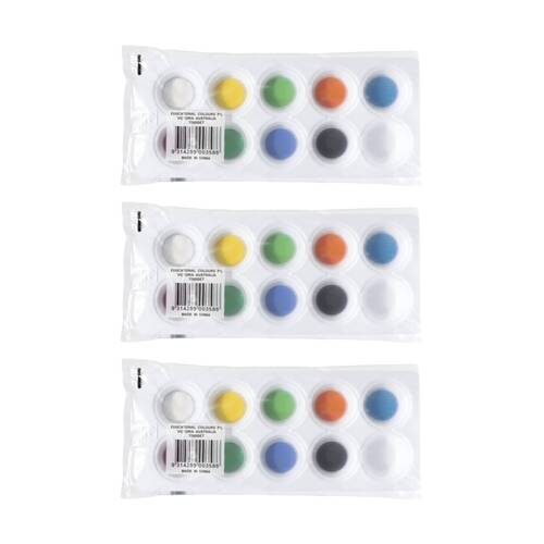 3PK Educational Colours Tempodisc 09 Colour Palette Tray Set Kids Art/Craft
