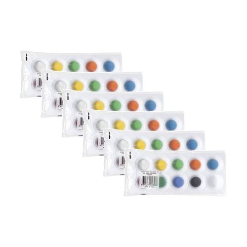 6PK Educational Colours Tempodisc 09 Colour Palette Tray Set Kids Art/Craft