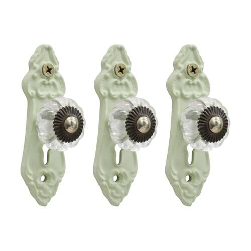 3PK LVD LaPorte Sage Green Hook Vintage Home Wall Decoration 9.5x3x3.3cm