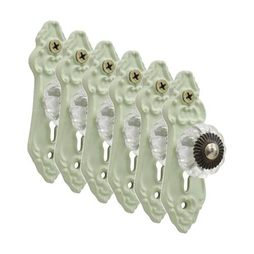 6PK LVD LaPorte Sage Green Hook Vintage Home Wall Decoration 9.5x3x3.3cm