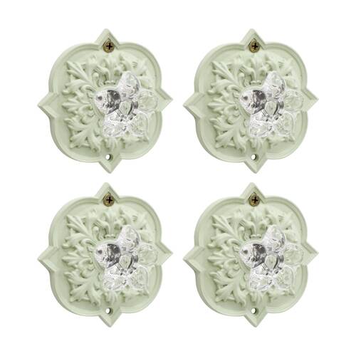 4PK LVD Hermosa Round Sage Green Resin Hook Home Wall Decoration 9.3x4x9.3cm