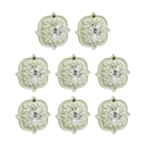 8PK LVD Hermosa Round Sage Green Resin Hook Home Wall Decoration 9.3x4x9.3cm