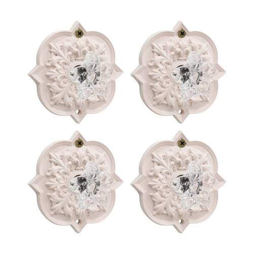 4PK LVD Hermosa Round Pale Pink Resin Hook Home Wall Decoration 9.3x4x9.3cm