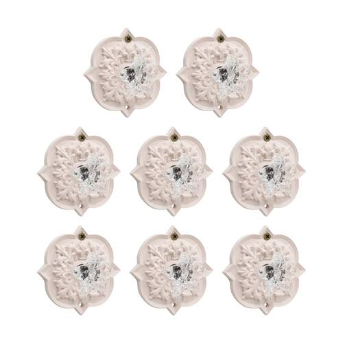 8PK LVD Hermosa Round Pale Pink Resin Hook Home Wall Decoration 9.3x4x9.3cm
